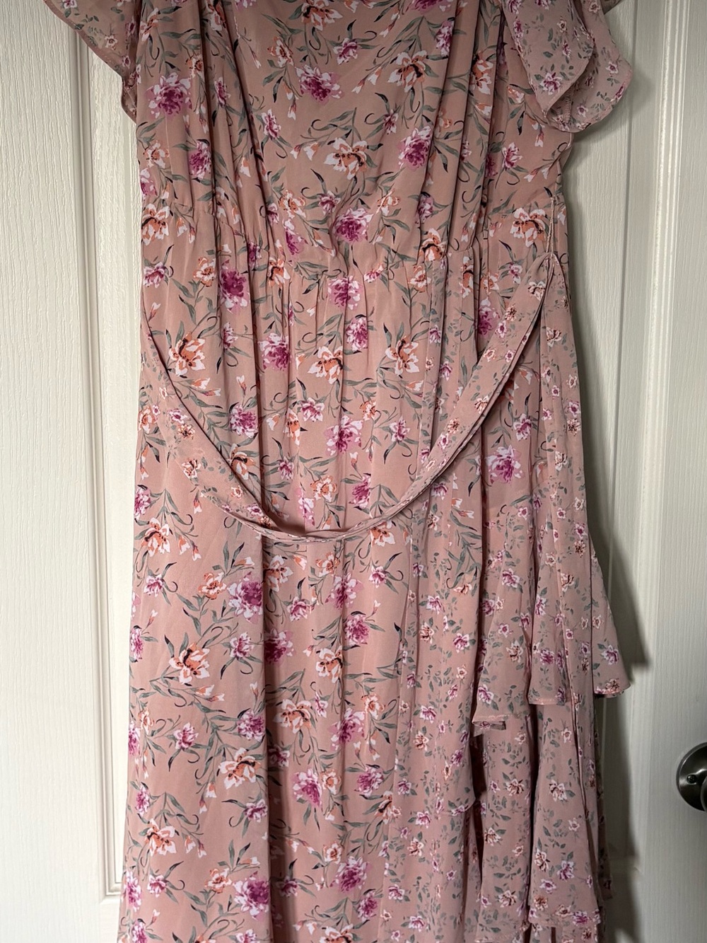 Love & Legend Blush Floral Ruffle Maxi Dress